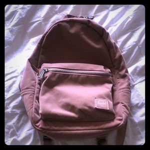Herschel blush pink velvet backpack